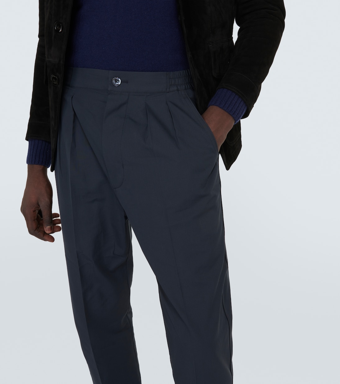 Pantalones rectos de algodón y seda | Tom Ford
