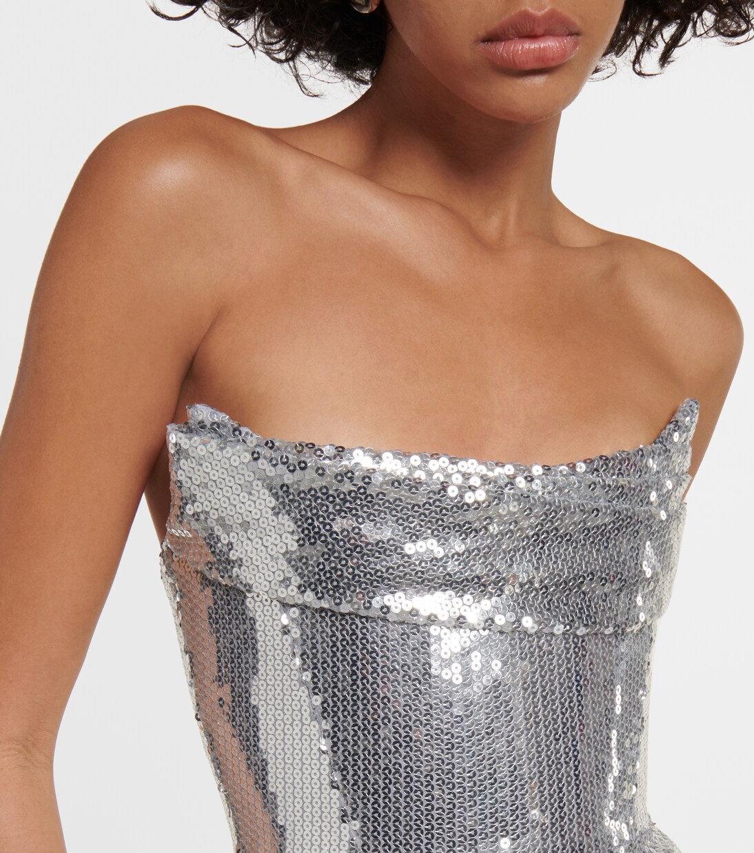 Robe bustier midi à sequins | Alex Perry