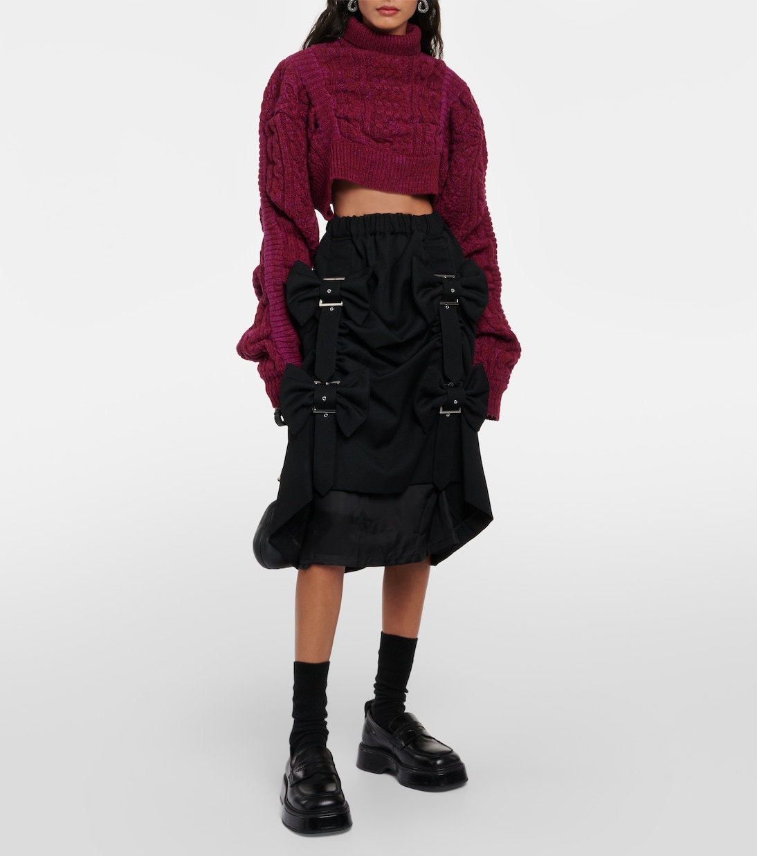 Cropped-Pullover aus Wolle | Noir Kei Ninomiya