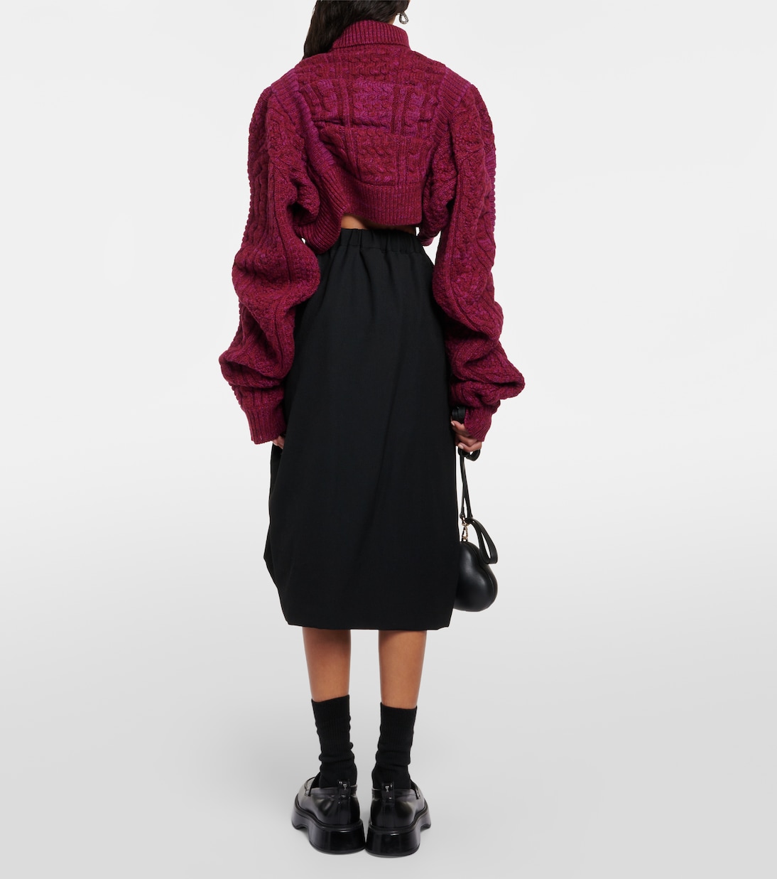 Cropped-Pullover aus Wolle | Noir Kei Ninomiya
