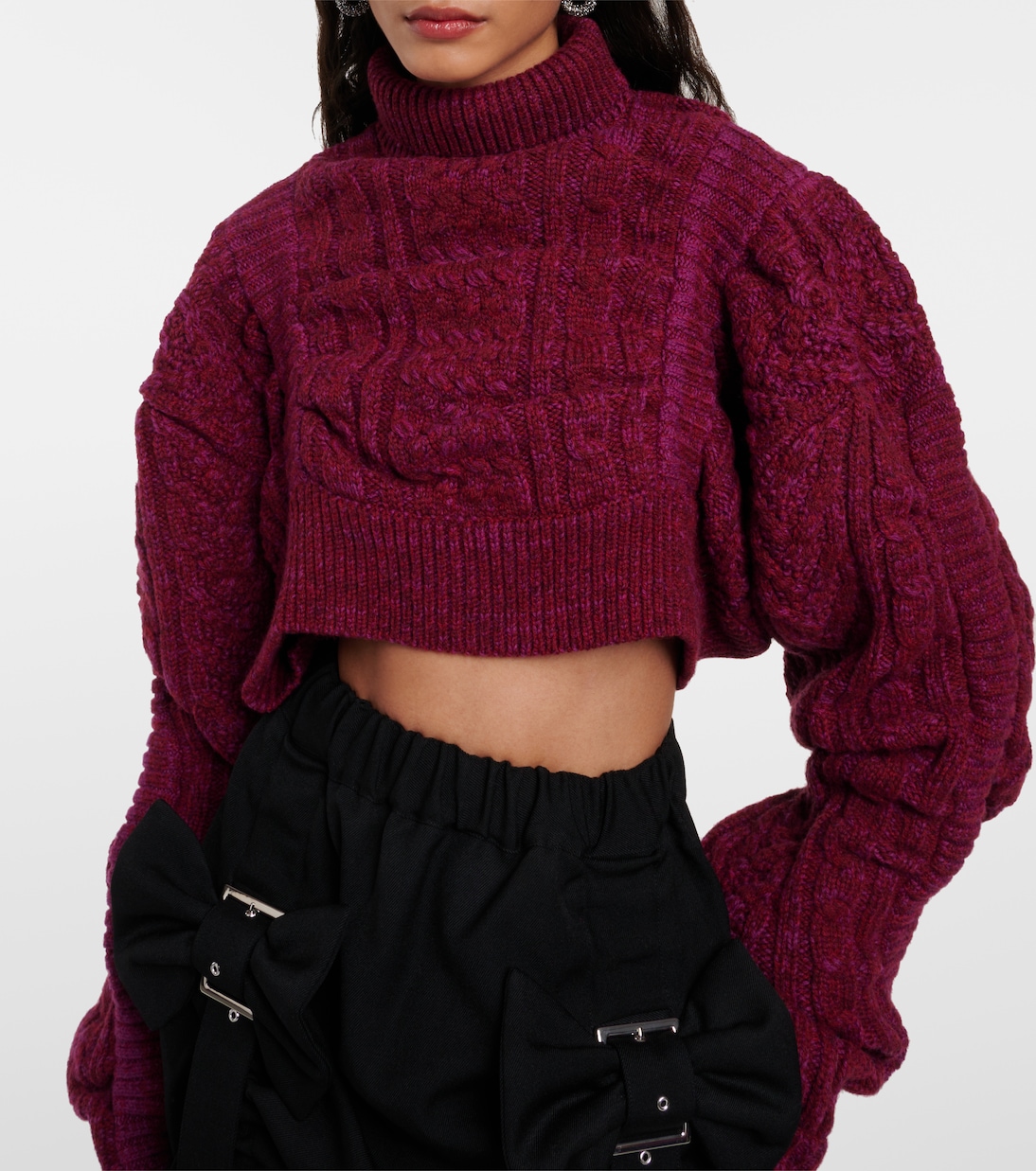 Cropped-Pullover aus Wolle | Noir Kei Ninomiya