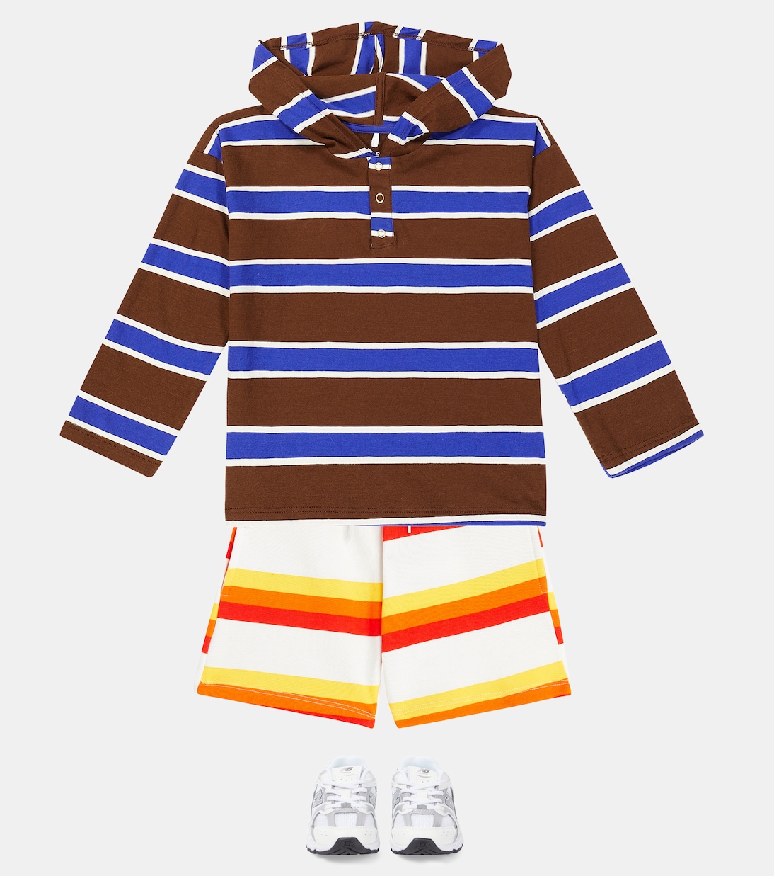 Sudadera con capucha de algodón a rayas | Mini Rodini