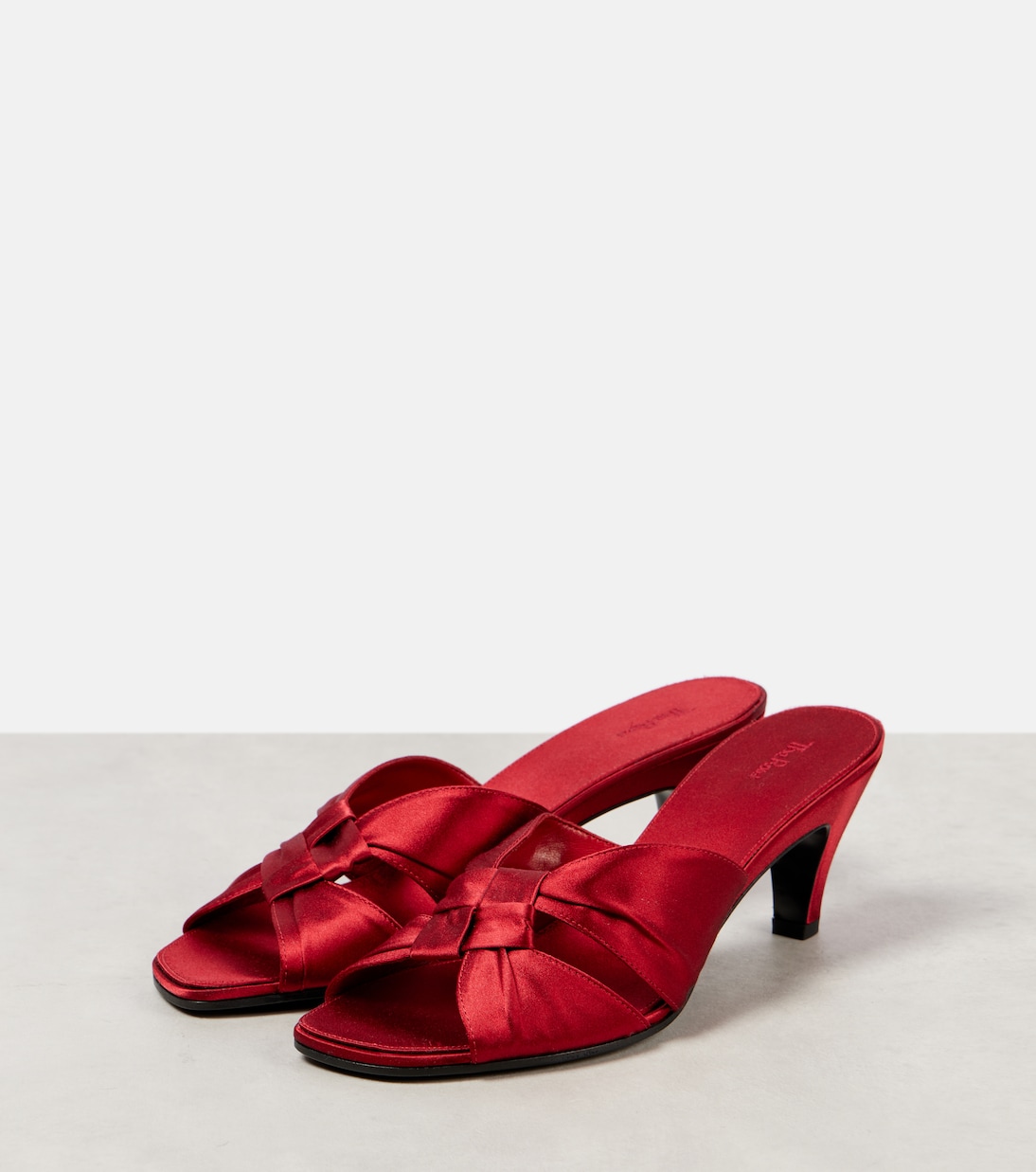 Mules Soft Knot 65 en satin | The Row