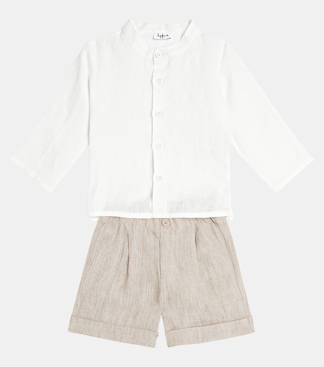 Bebé - set de camisa y shorts de lino | Il Gufo