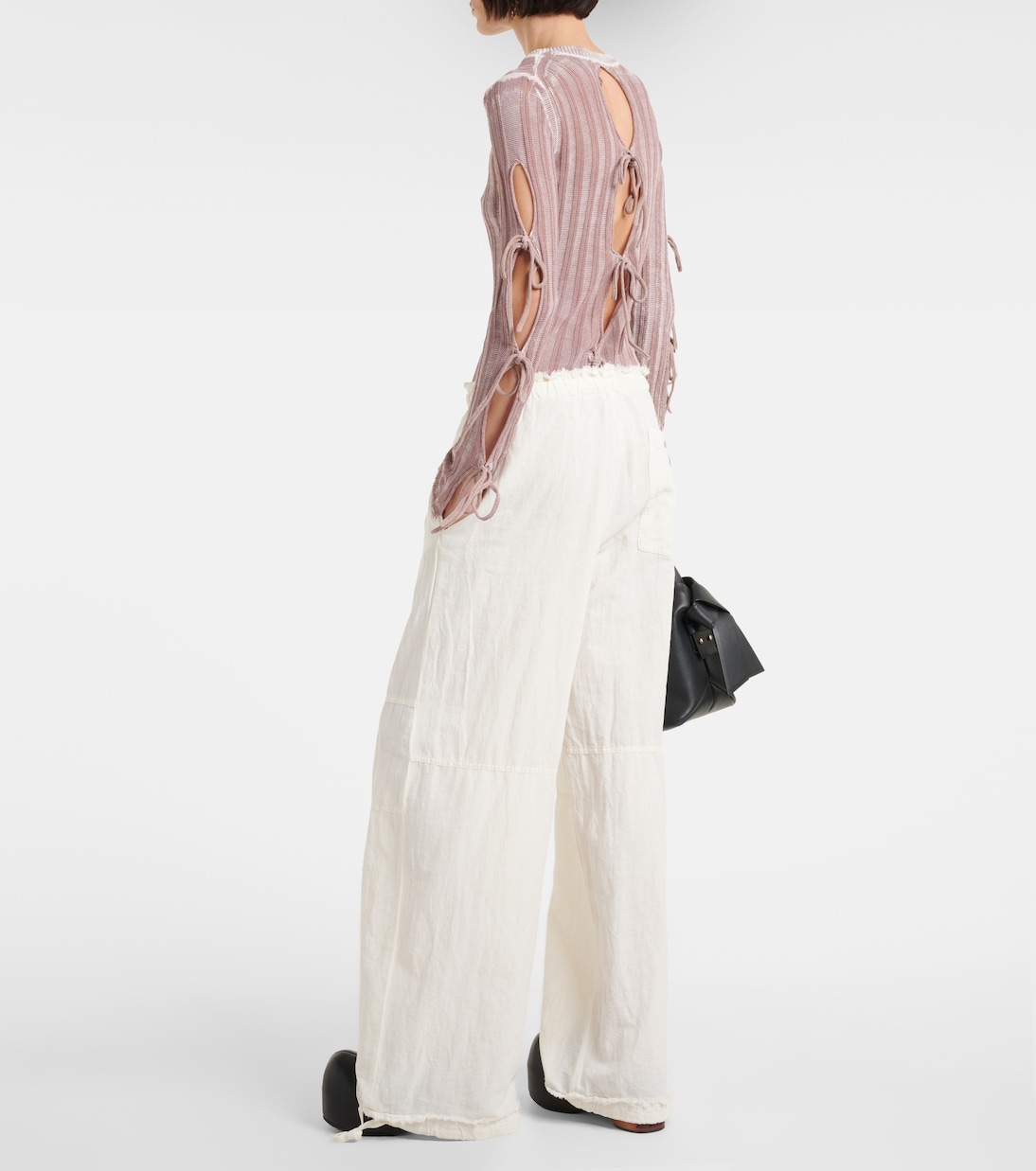 Weite Mid-Rise-Hose aus Baumwolle und Leinen | Acne Studios