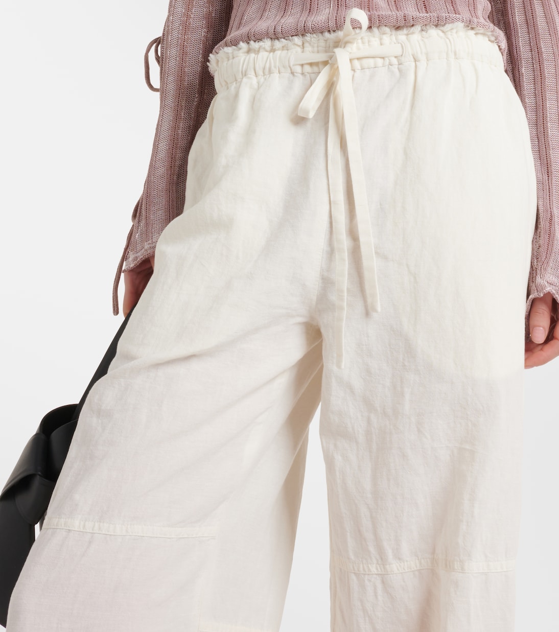 Weite Mid-Rise-Hose aus Baumwolle und Leinen | Acne Studios