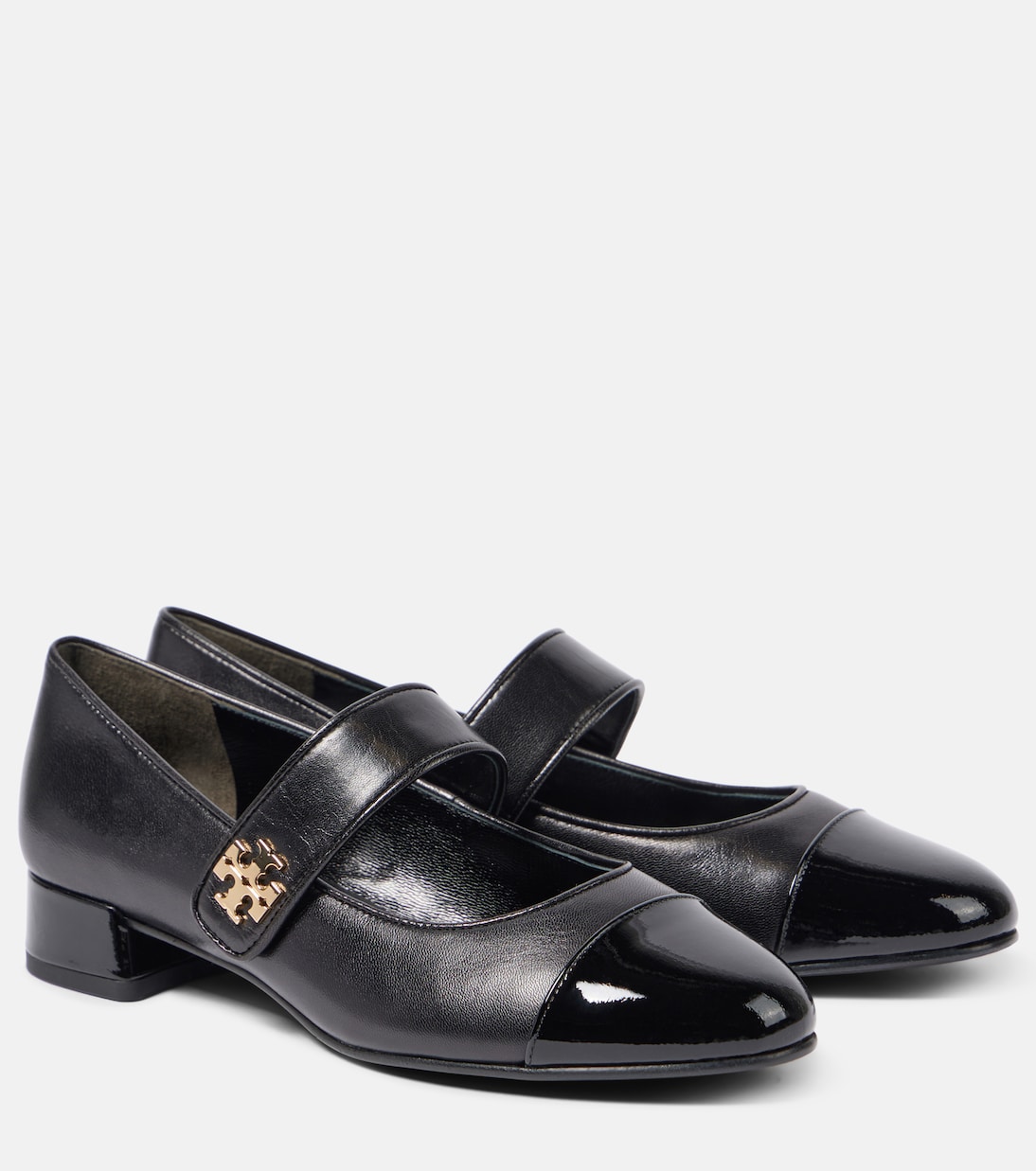 Logo leather Mary Jane pumps in black Tory Burch Mytheresa
