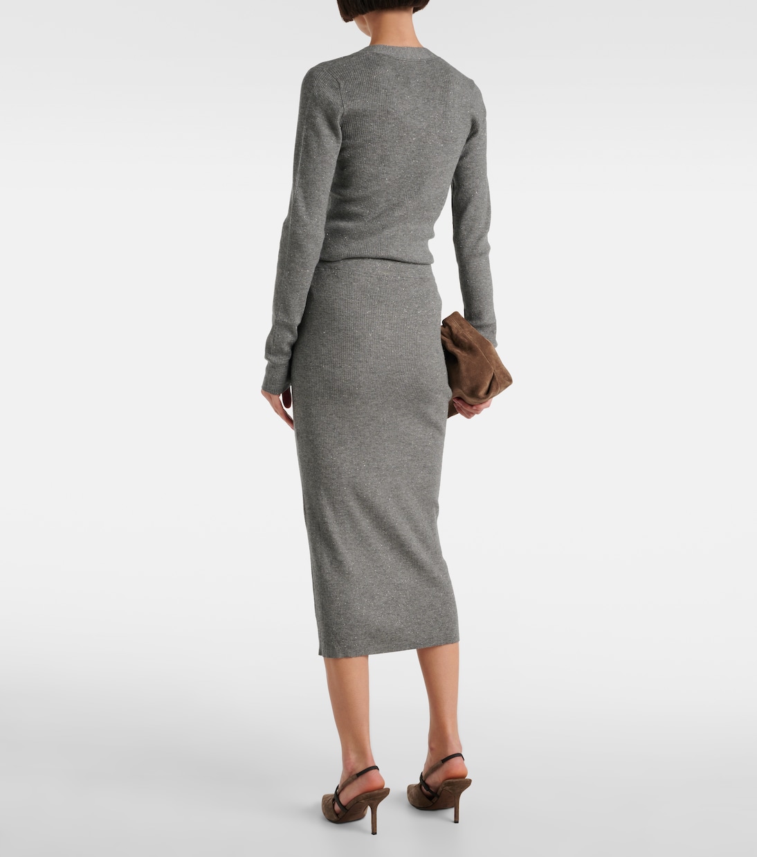 Ribbed-knit midi skirt | Brunello Cucinelli