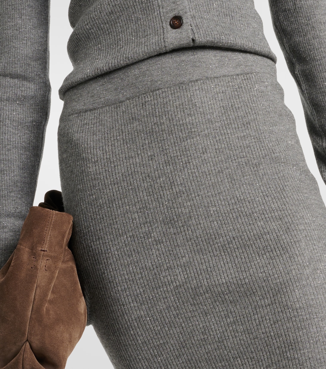 Ribbed-knit midi skirt | Brunello Cucinelli