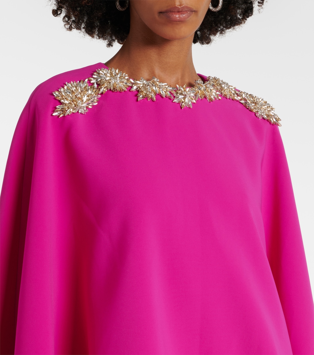 Elin embellished caped crêpe gown | Costarellos