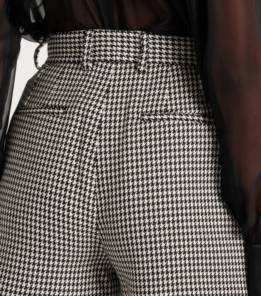 Houndstooth high-rise wool-blend shorts | Dolce&Gabbana