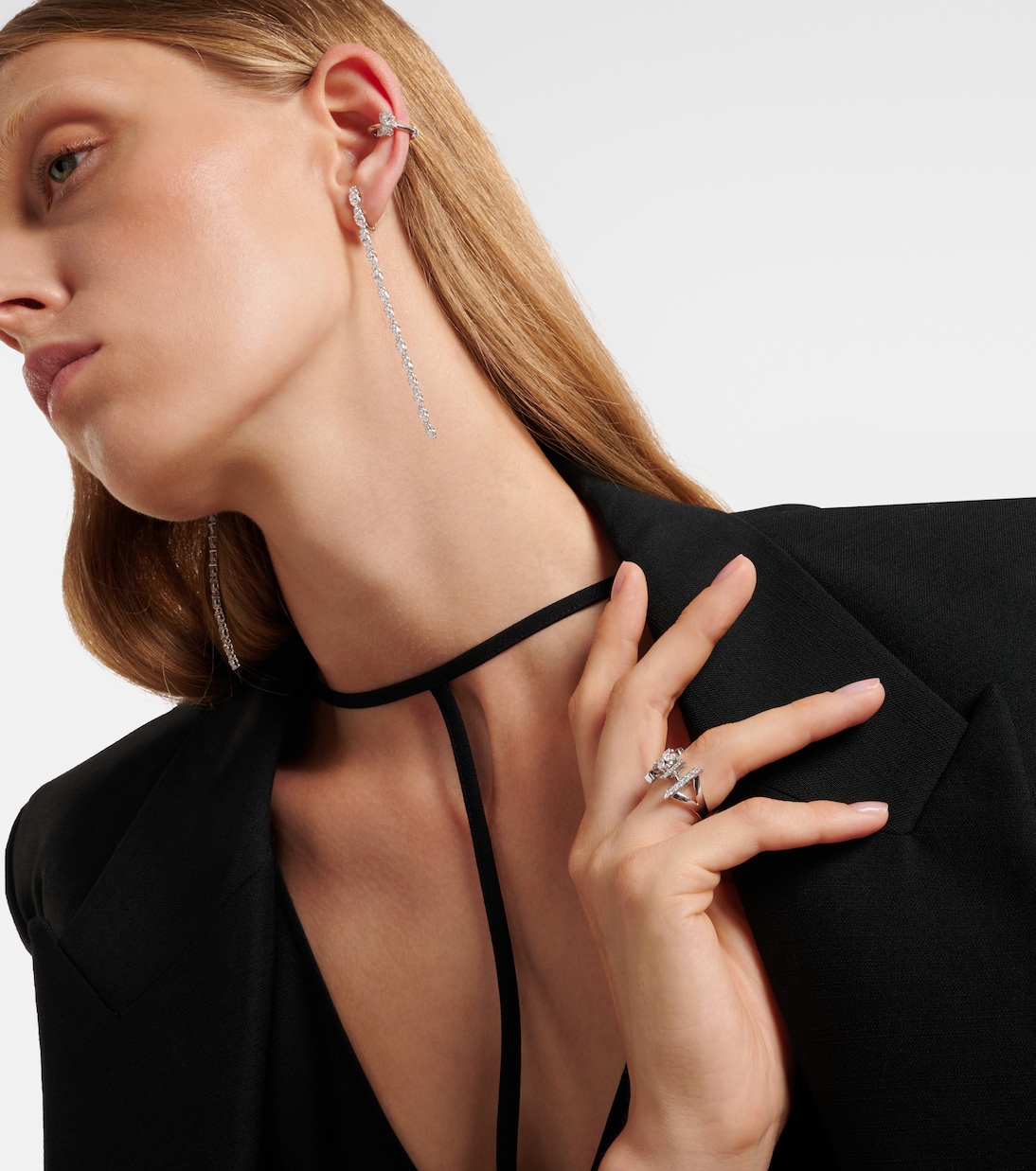 Anello Y-Not in oro bianco 18kt con diamanti | Yeprem
