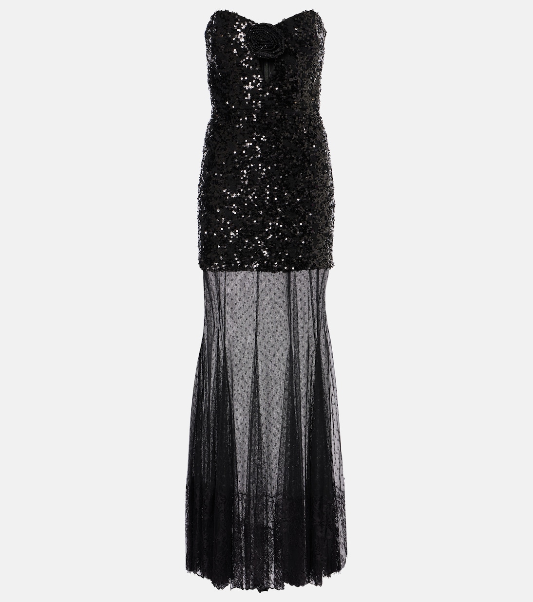 Abito lungo Diana con paillettes in mesh | Rebecca Vallance