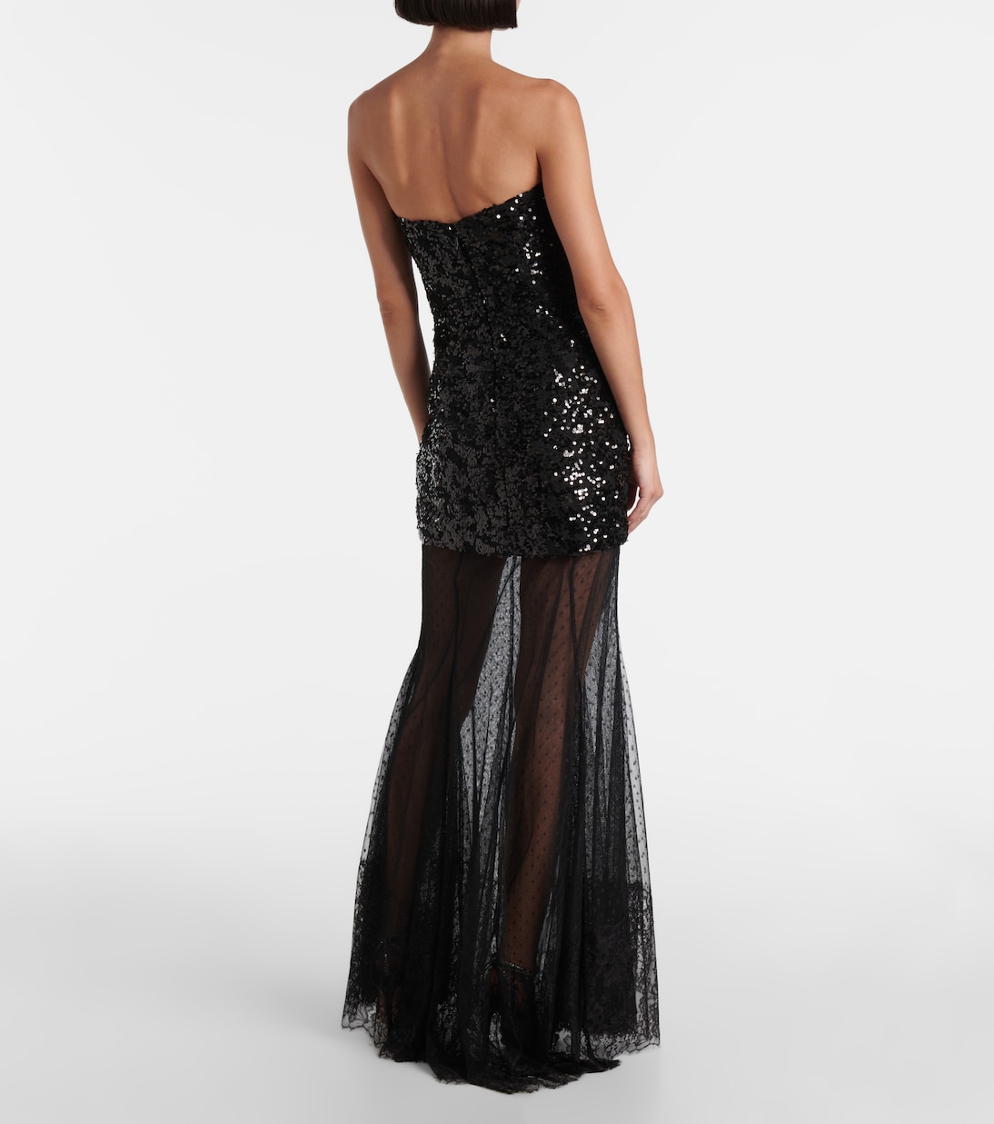 Abito lungo Diana con paillettes in mesh | Rebecca Vallance