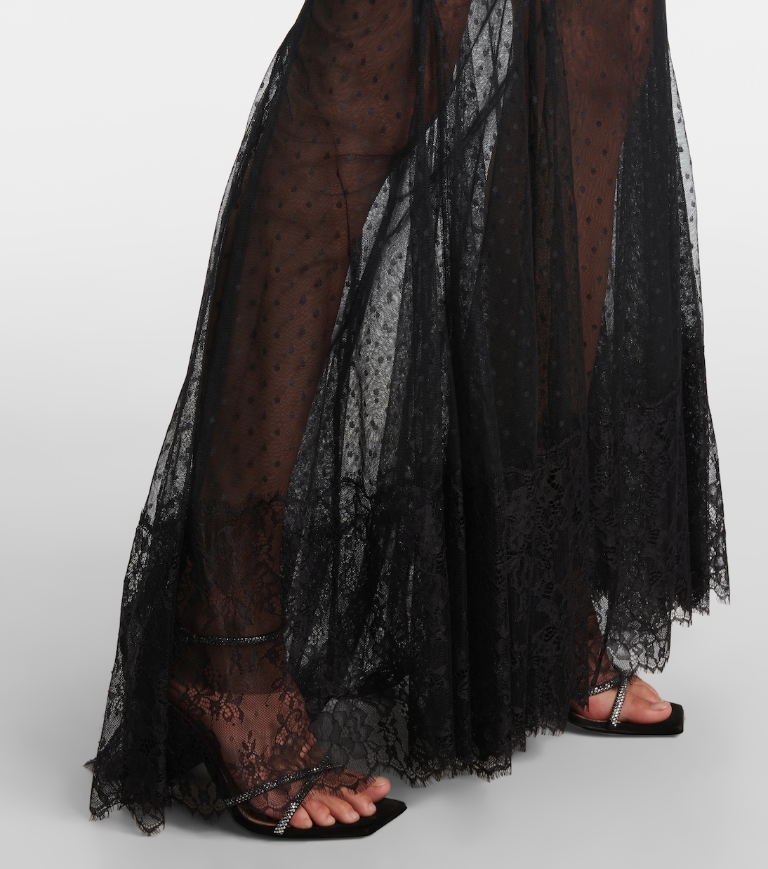 Abito lungo Diana con paillettes in mesh | Rebecca Vallance