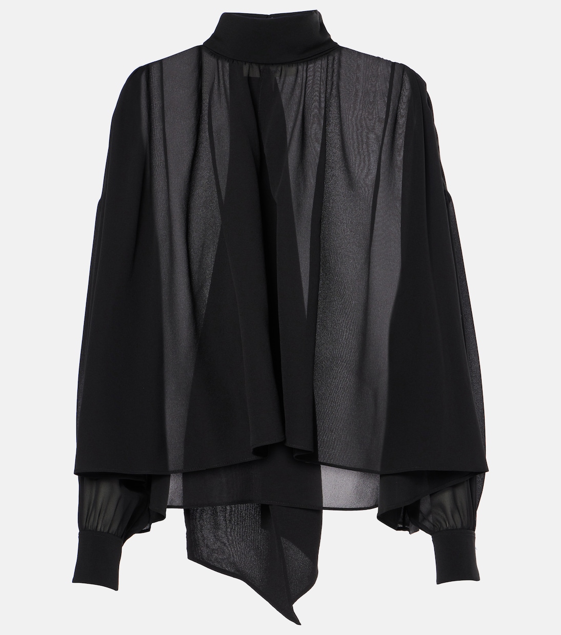 Blusa in georgette di seta con fiocco | Chloé