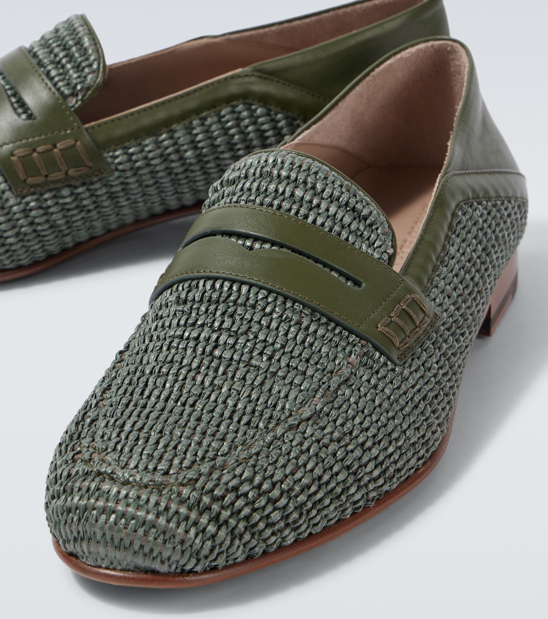 Loafers Padstow aus Raffiabast mit Leder | Manolo Blahnik