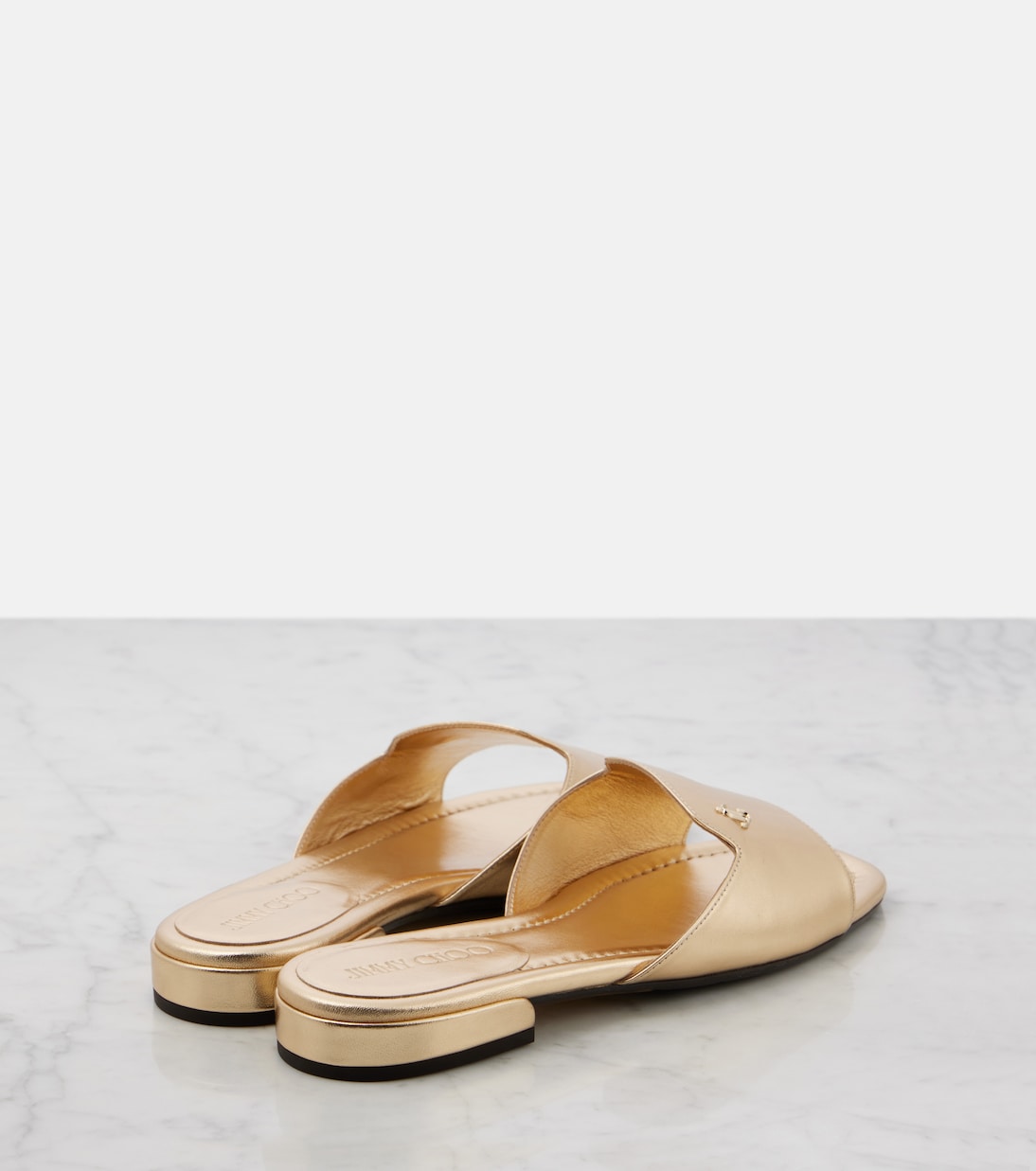 Dina metallic leather slides | Jimmy Choo
