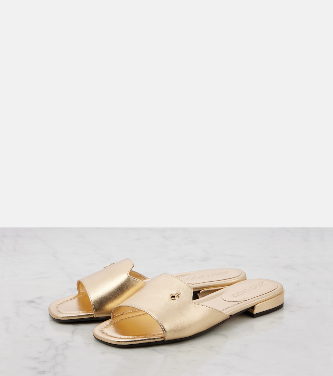 Dina metallic leather slides | Jimmy Choo