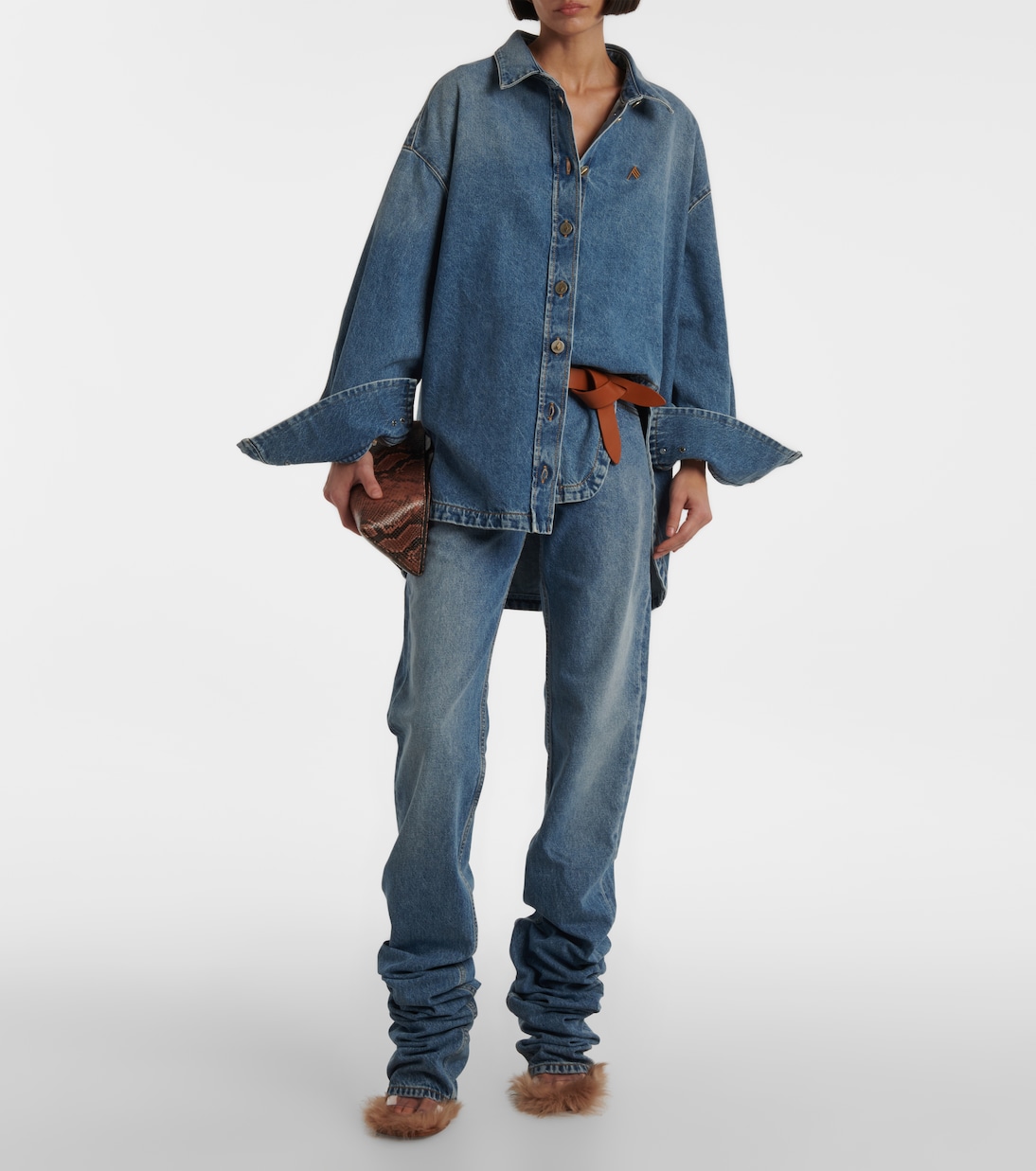 Sobrecamisa asimétrica Diana de denim | The Attico