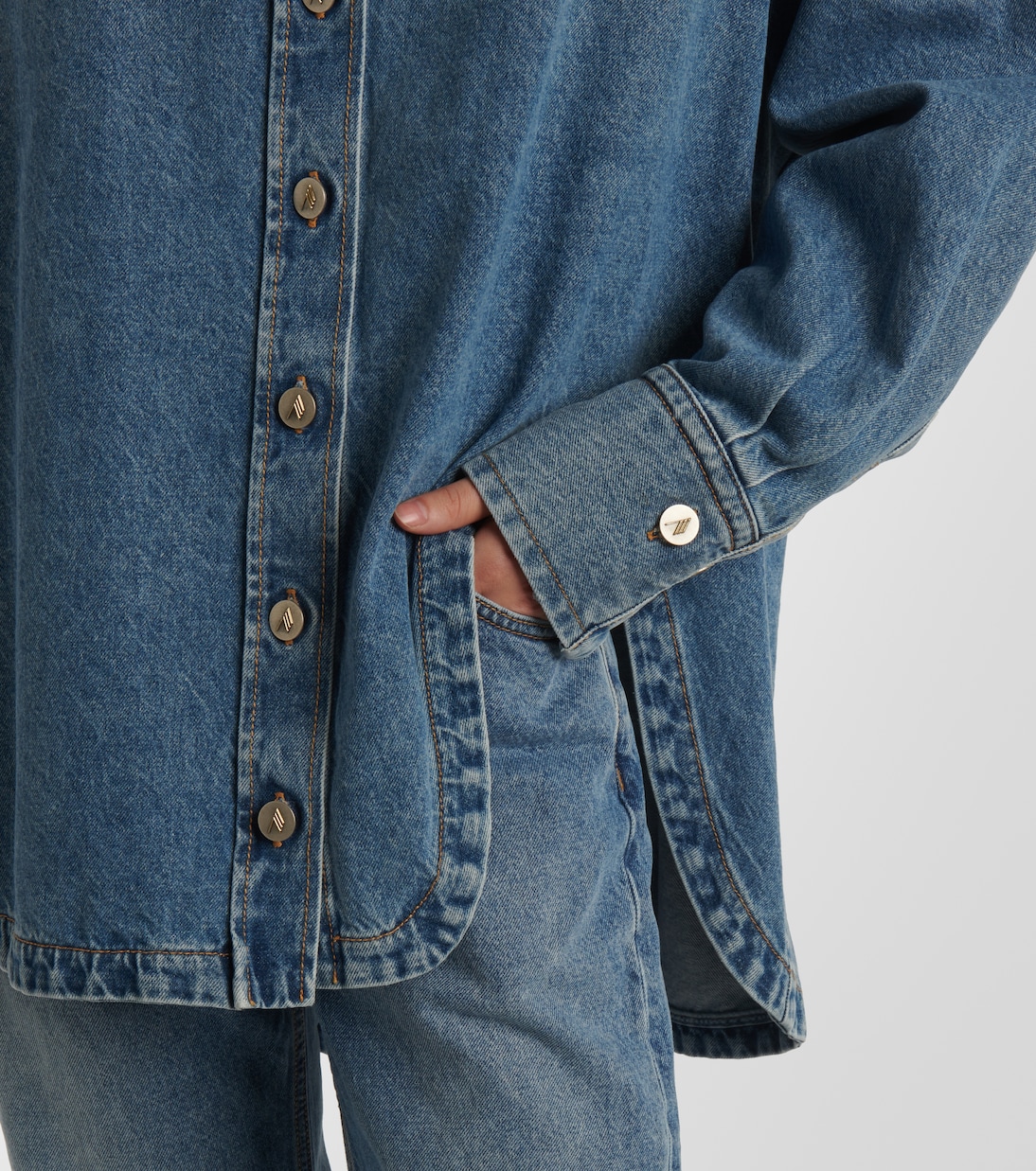 Sobrecamisa asimétrica Diana de denim | The Attico