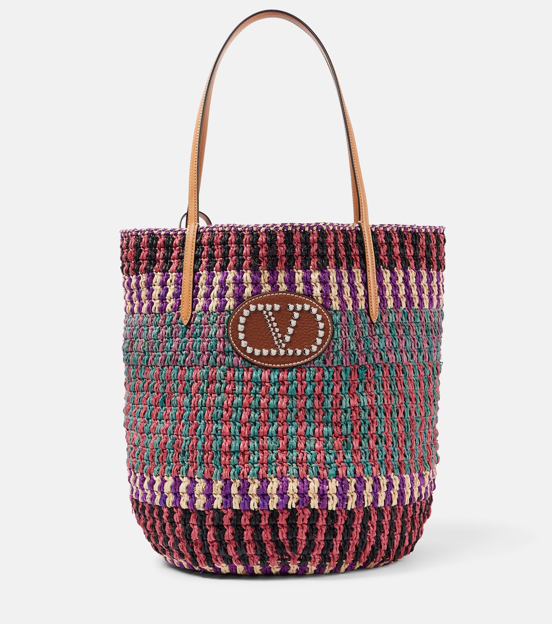 VLogo Signature Large straw tote bag | Valentino Garavani