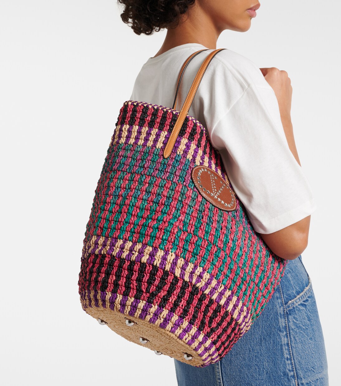 VLogo Signature Large straw tote bag | Valentino Garavani