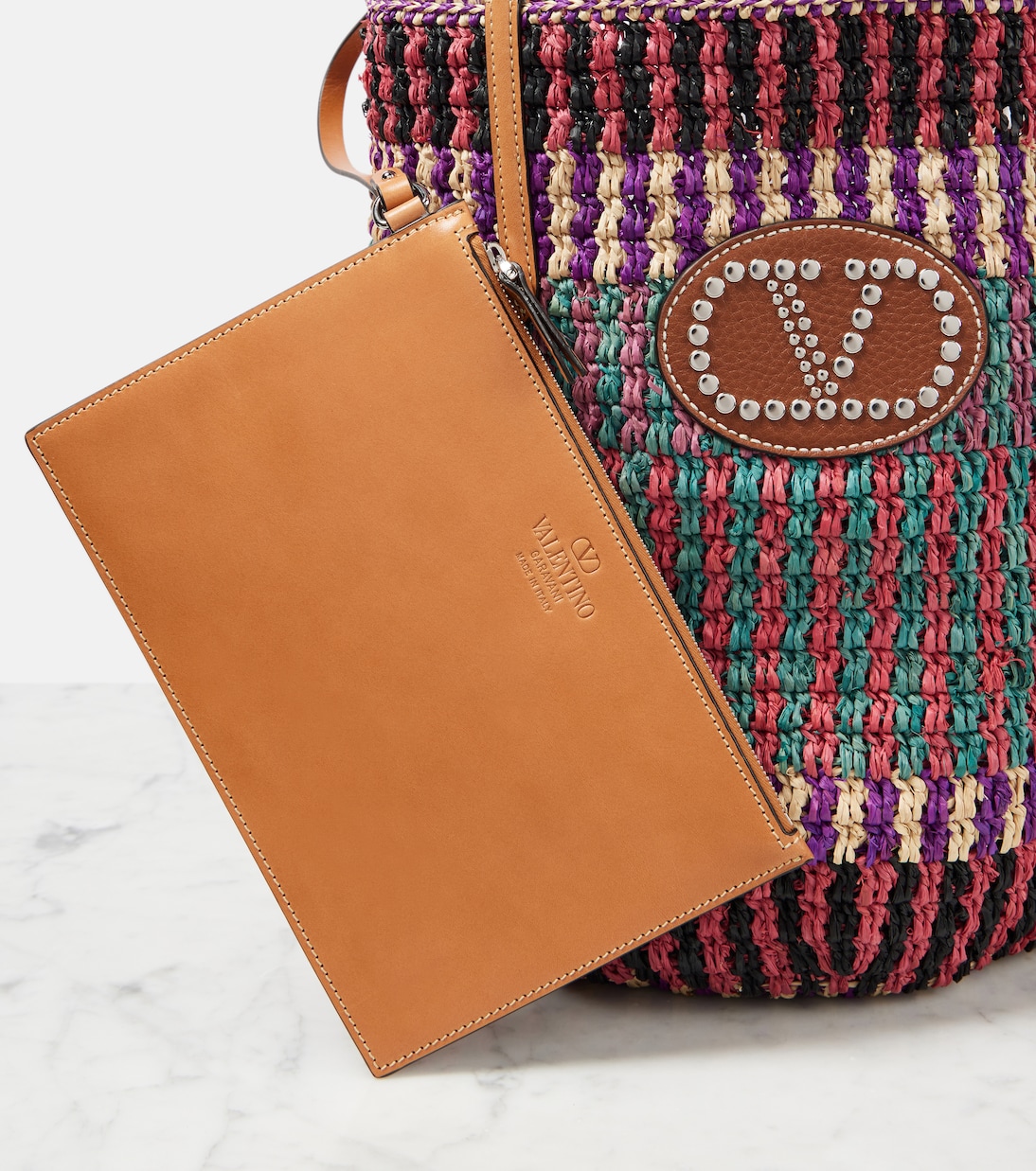 VLogo Signature Large straw tote bag | Valentino Garavani