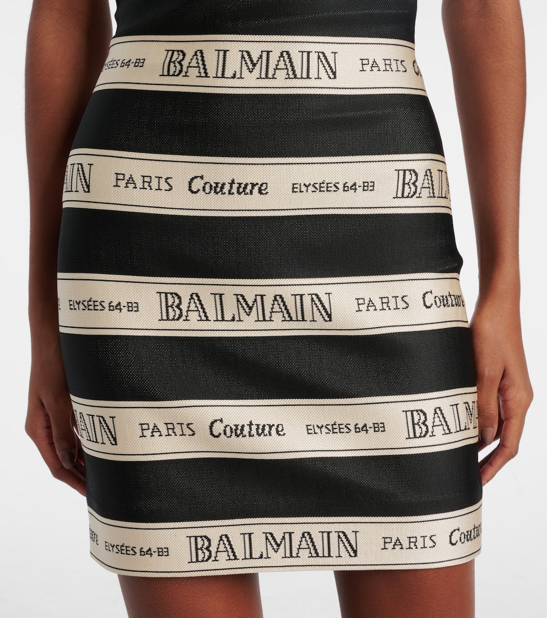 Abito corto in jacquard a righe | Balmain