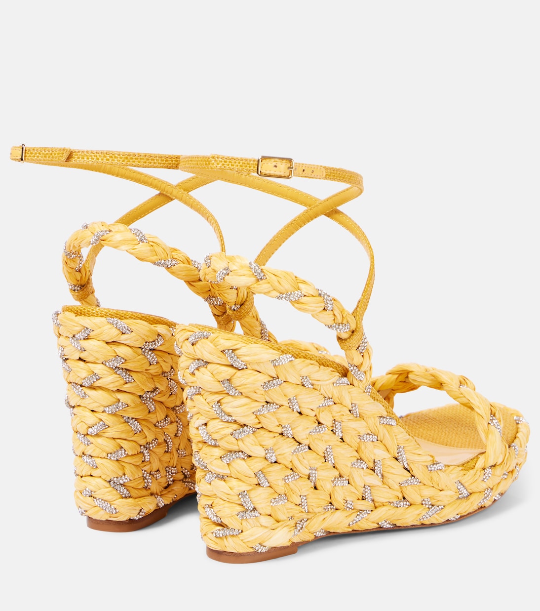 Sandales compensées Costiera Crystal en raphia | Aquazzura