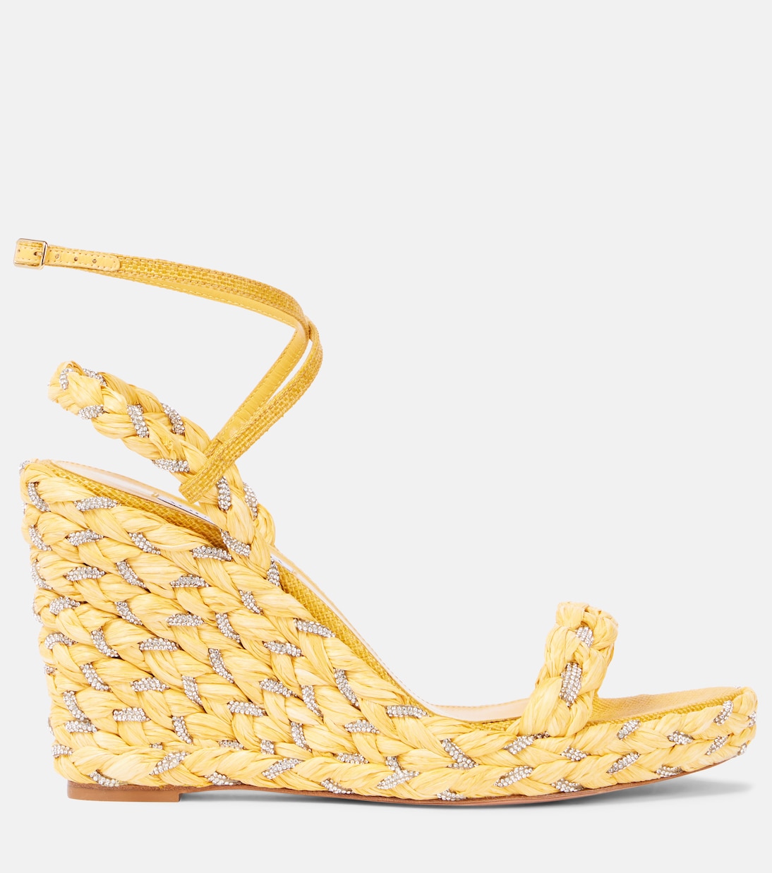 Sandales compensées Costiera Crystal en raphia | Aquazzura