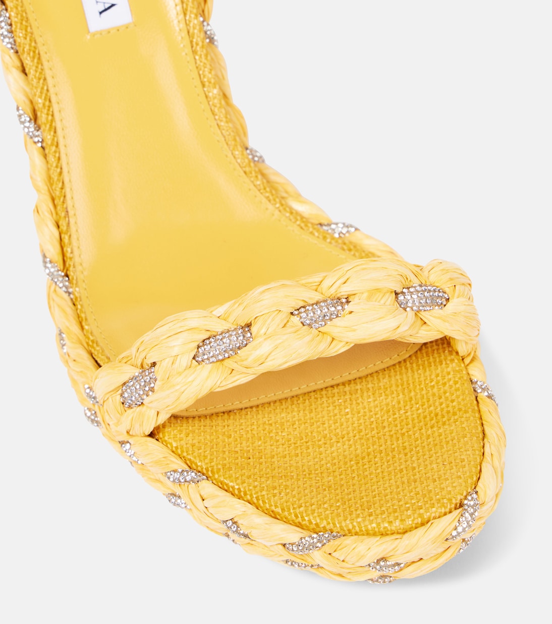 Sandales compensées Costiera Crystal en raphia | Aquazzura