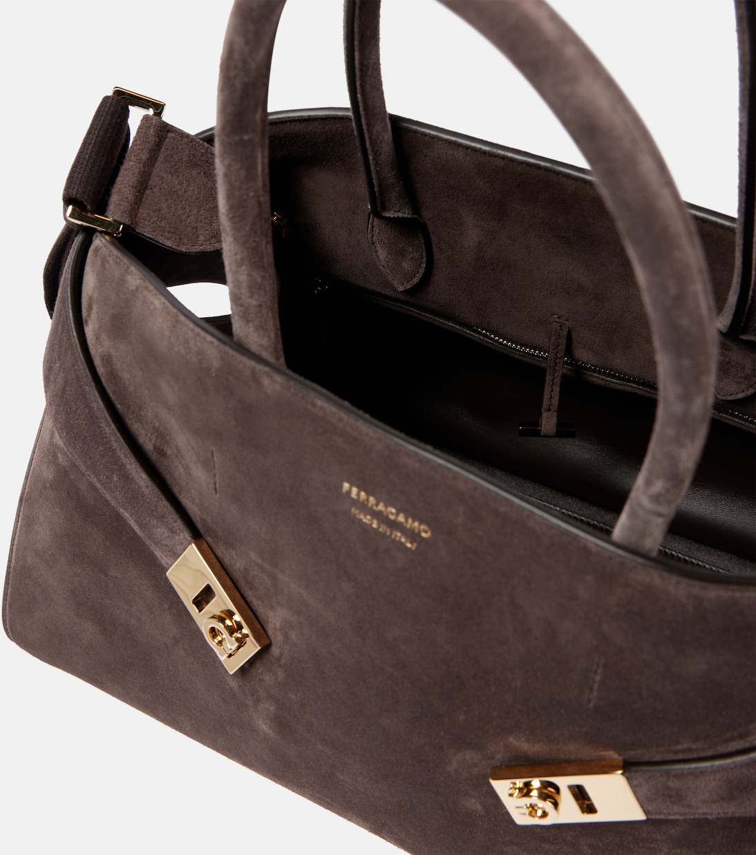 Hug Large suede tote bag | Ferragamo