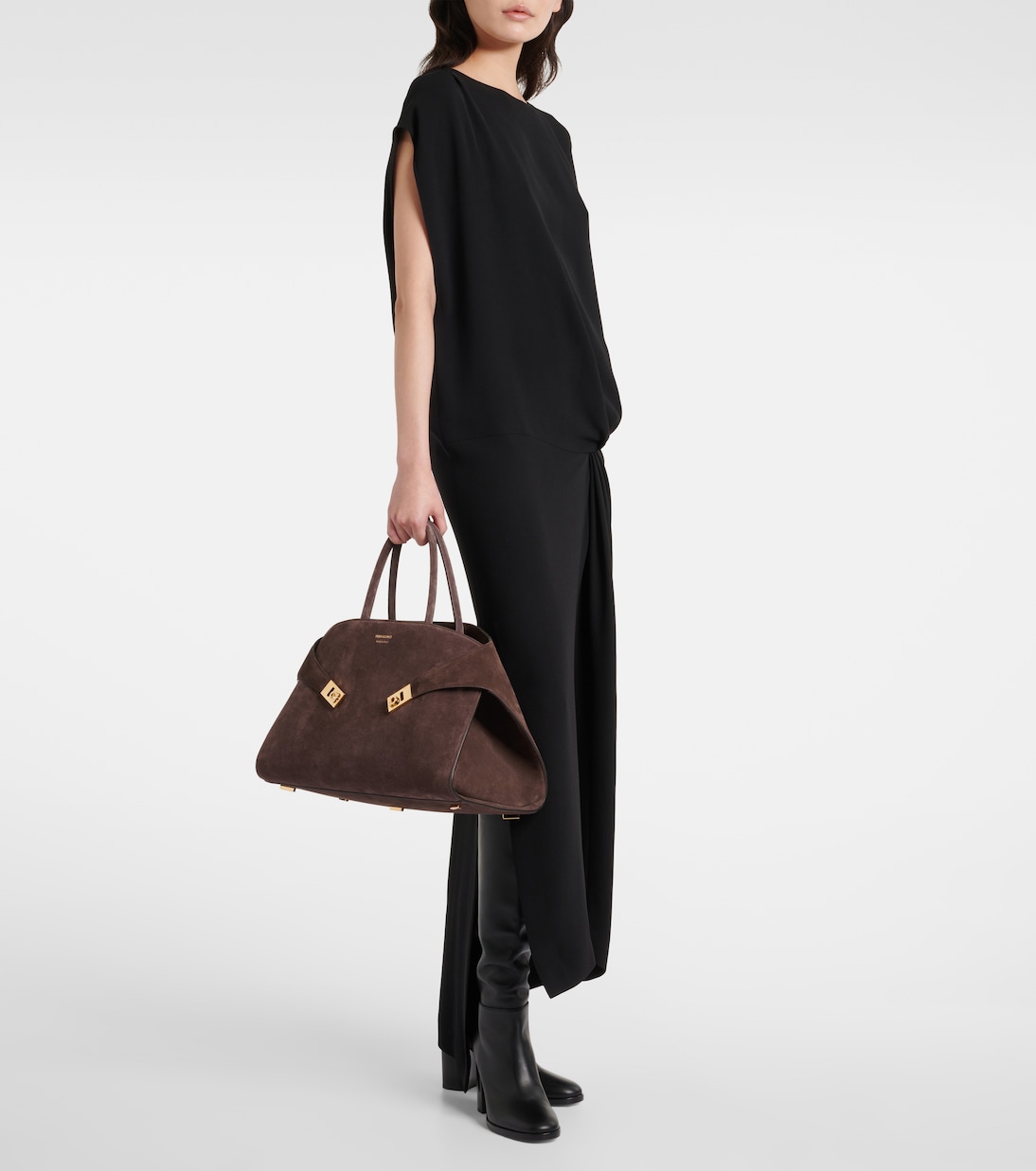 Hug Large suede tote bag | Ferragamo