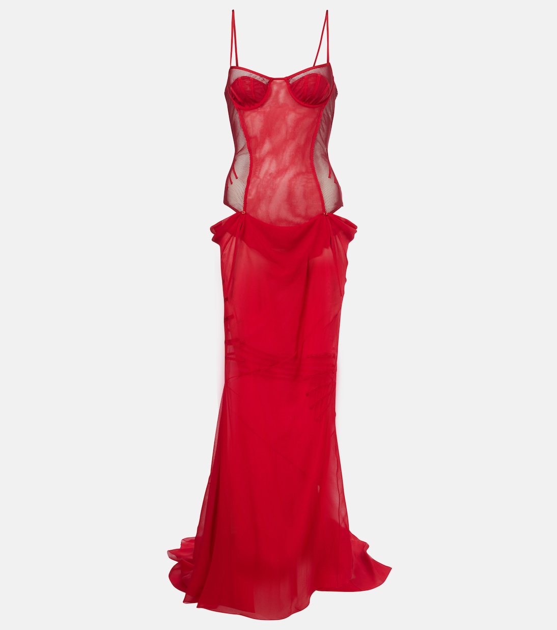 Abito bustier in chiffon con cut-out | The Attico