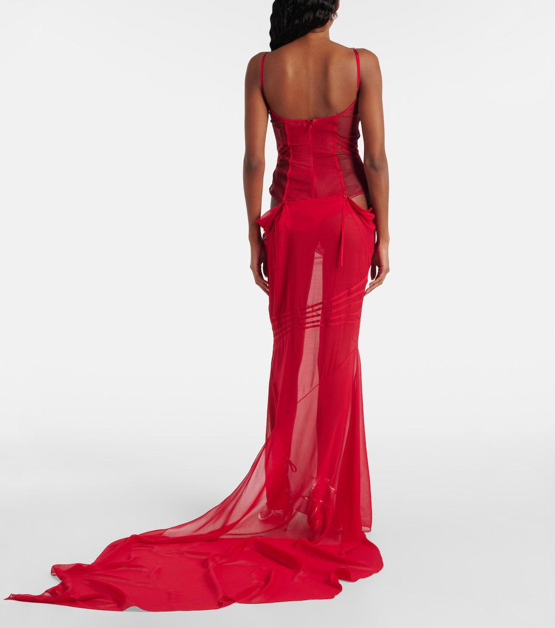 Abito bustier in chiffon con cut-out | The Attico