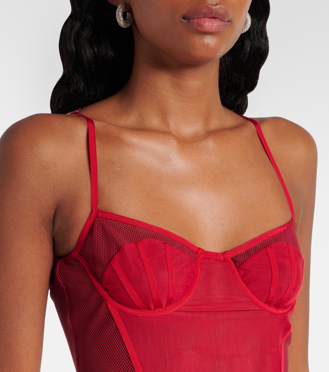 Abito bustier in chiffon con cut-out | The Attico