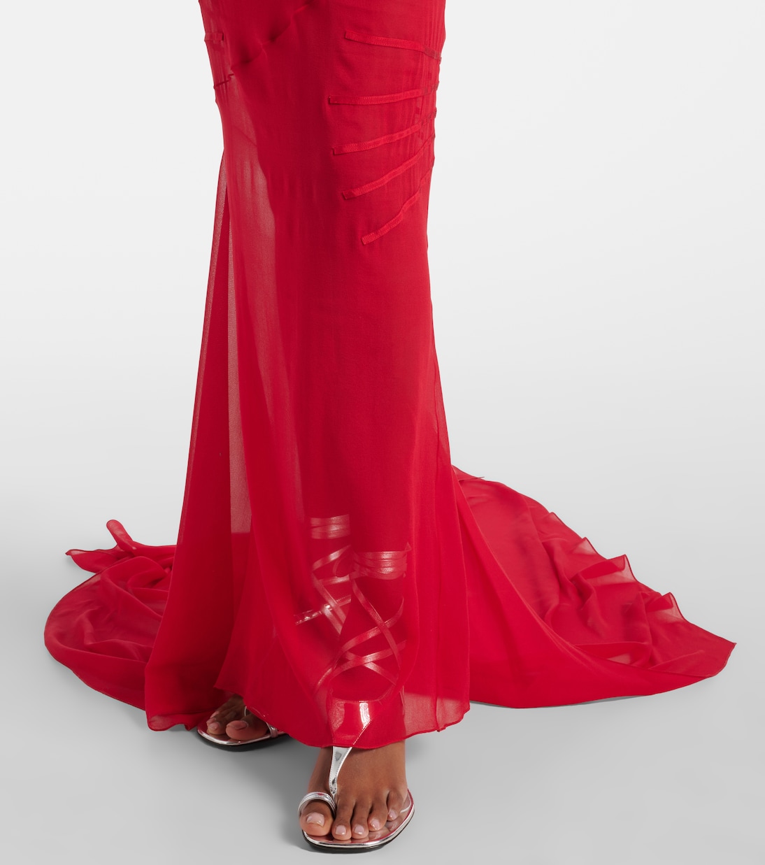 Abito bustier in chiffon con cut-out | The Attico