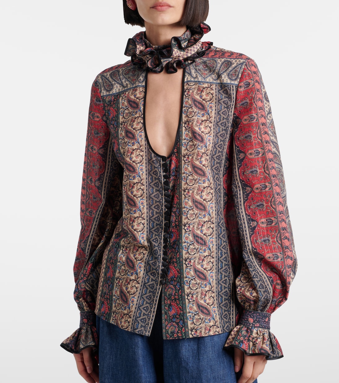 Blouse en coton à motif cachemire | Valentino
