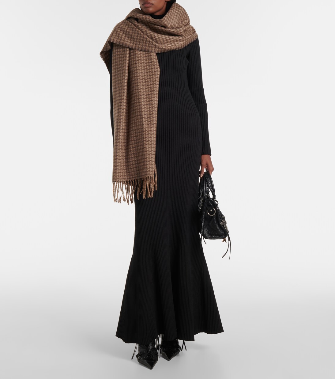Scialle in misto lana pied-de-poule | Balenciaga