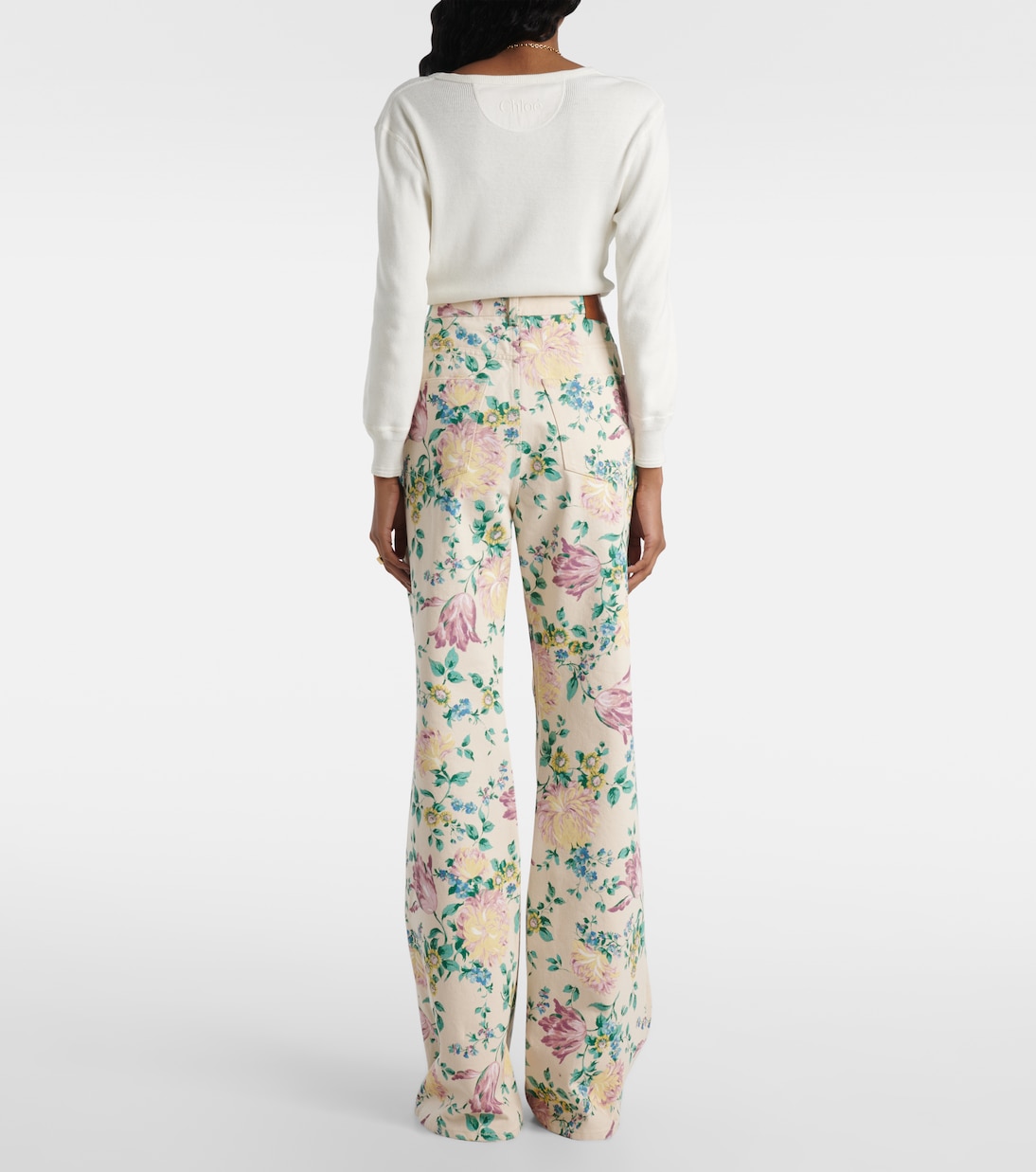 Jeans flared a vita alta con stampa | Chloé