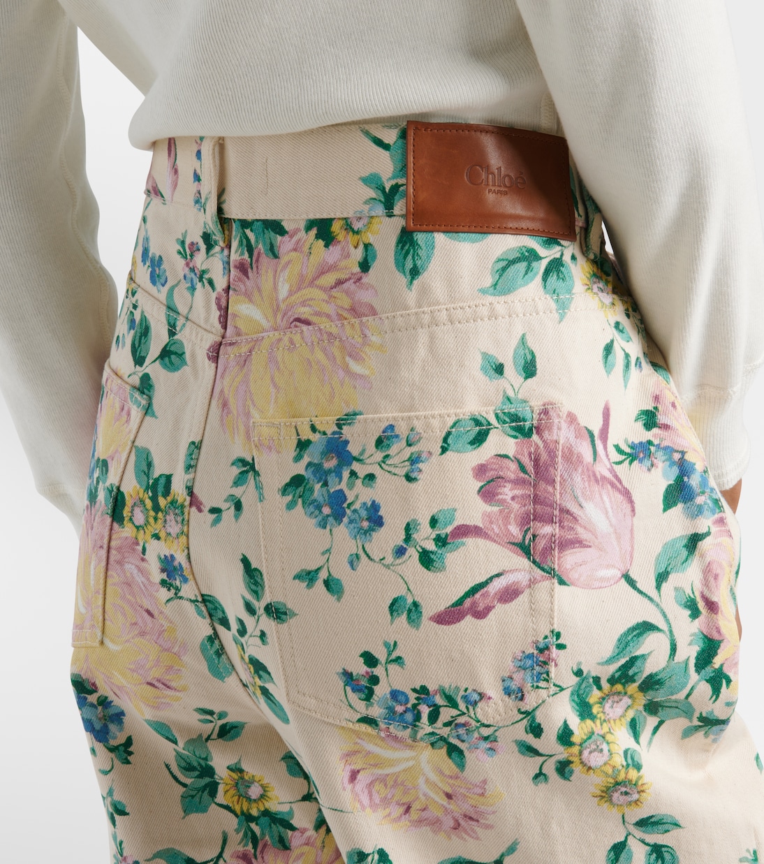 Jeans flared a vita alta con stampa | Chloé