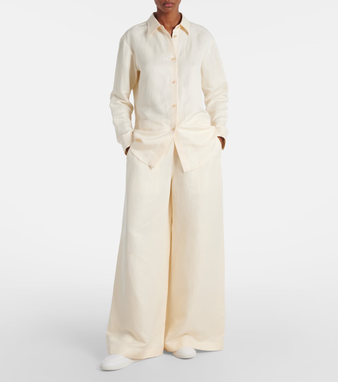 Pantaloni Gelos in lino e seta a gamba larga | Gabriela Hearst