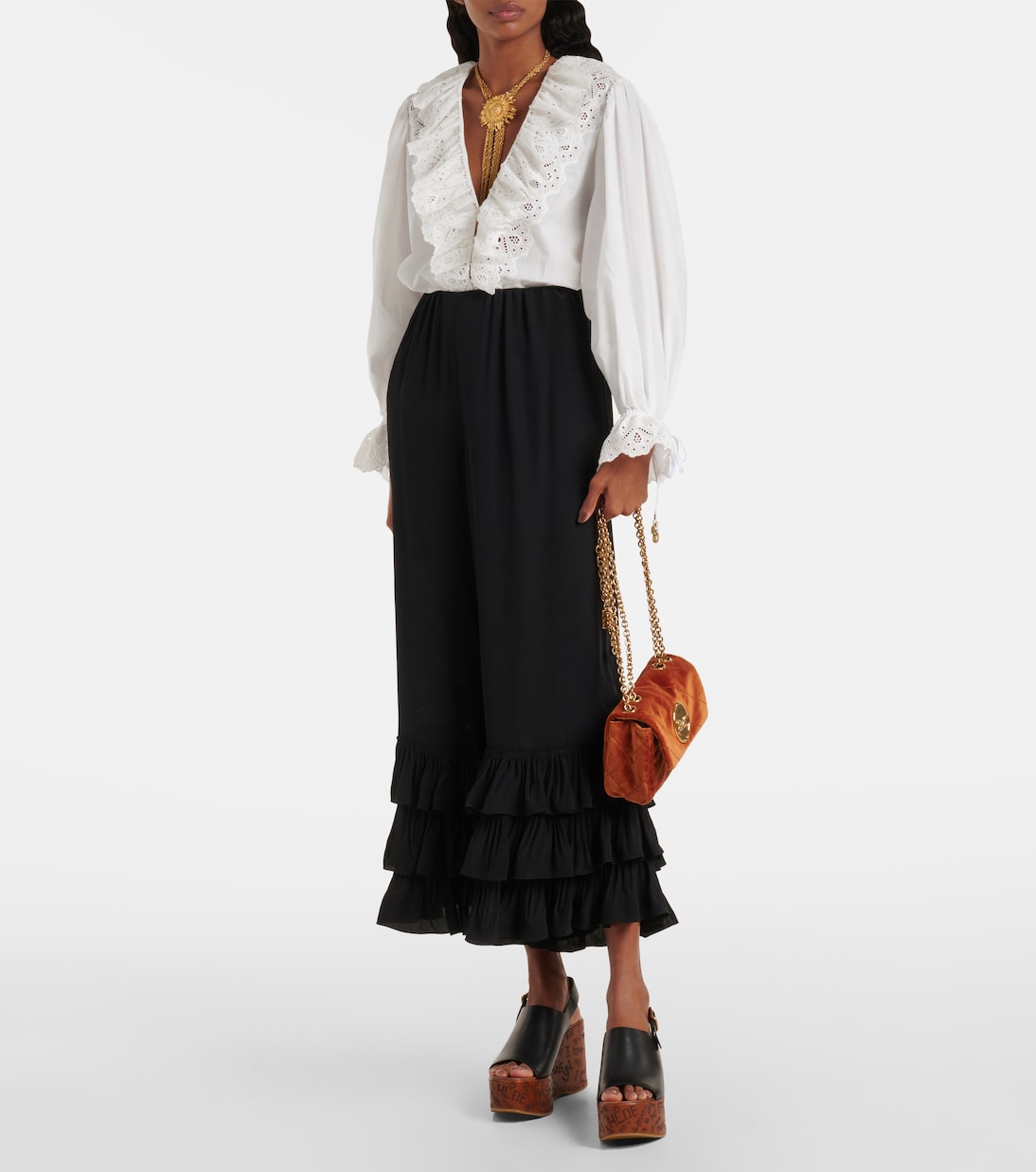 Schultertasche Chloé Heritage aus Veloursleder | Chloé