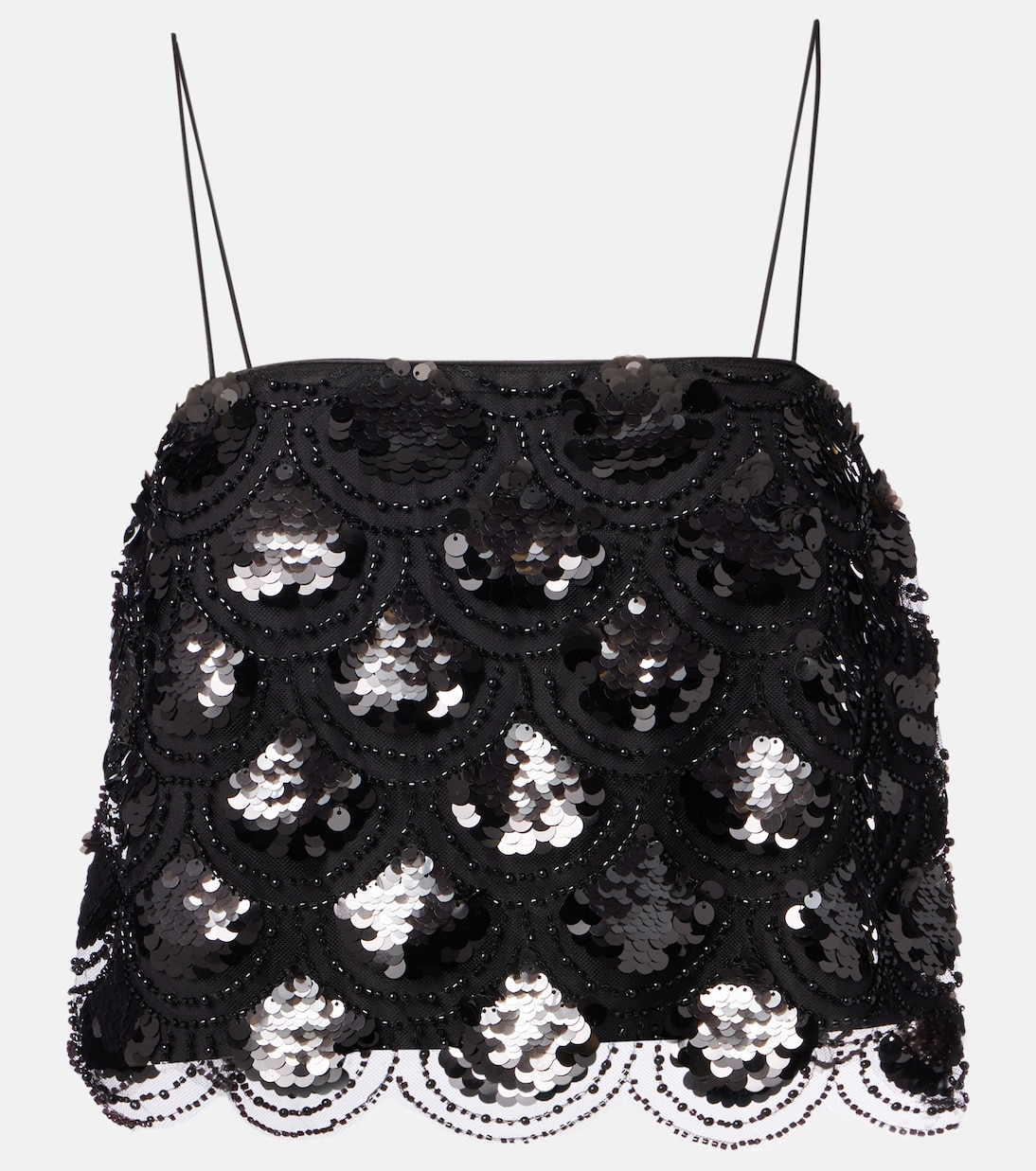 Sequined scalloped crop top | Rotate