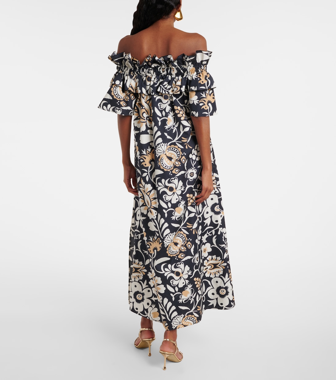 Breakfast ruffled cotton poplin midi dress | La DoubleJ