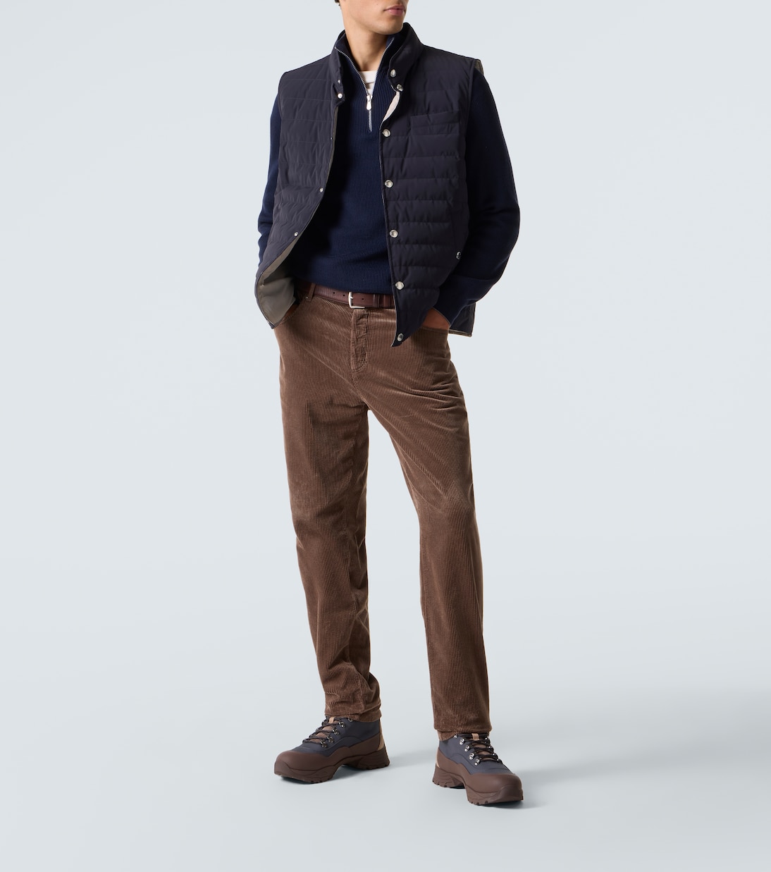 Schnürstiefel mit Leder | Brunello Cucinelli