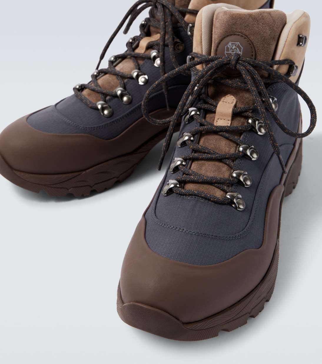 Schnürstiefel mit Leder | Brunello Cucinelli