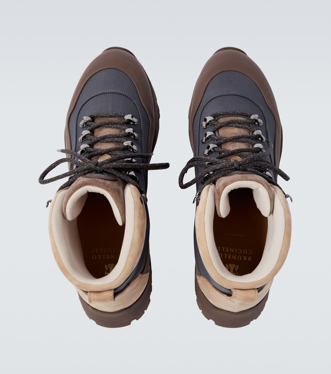 Schnürstiefel mit Leder | Brunello Cucinelli