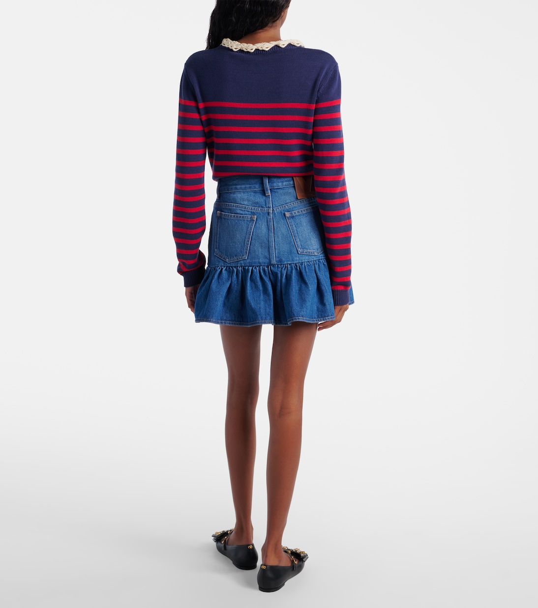 Minigonna di jeans con volant | Valentino